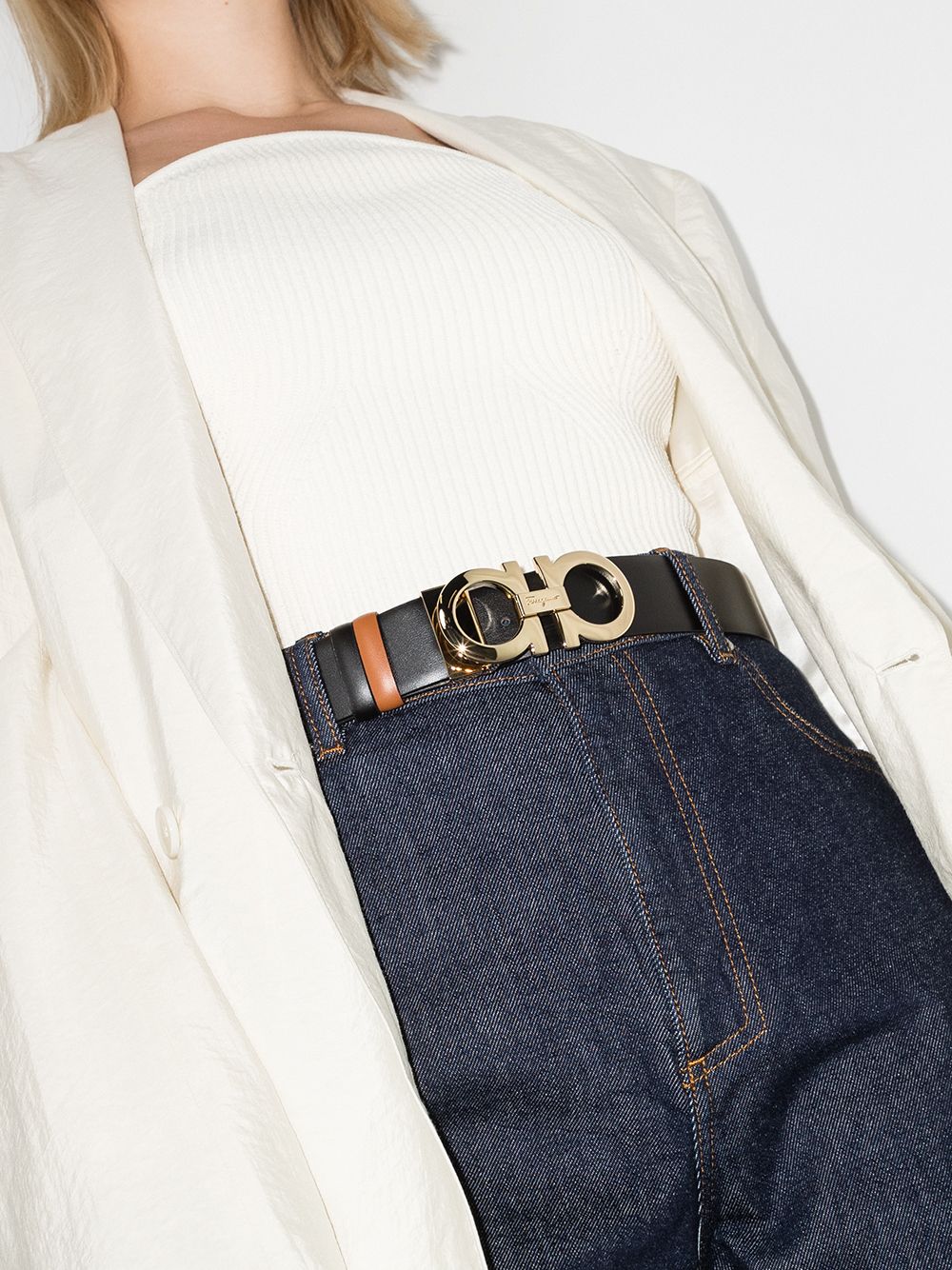 Ferragamo Gancini reversible leather belt