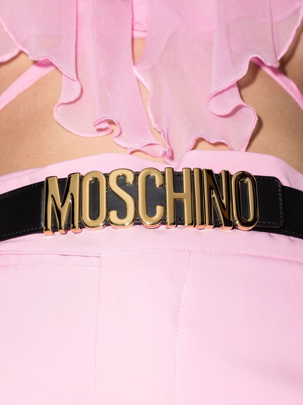 Moschino logo-plaque belt