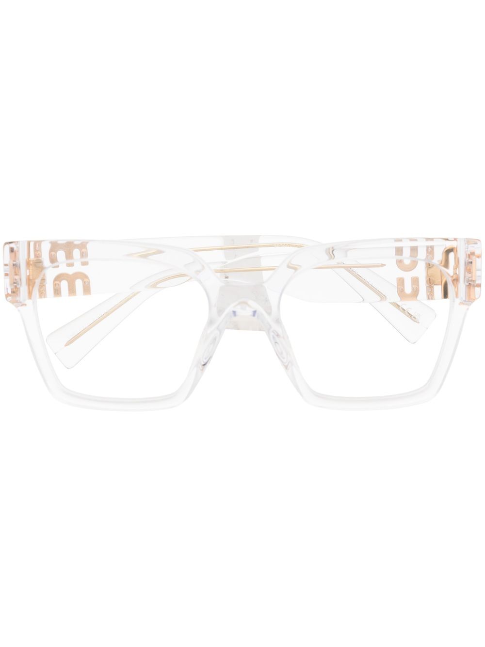 Miu Miu Eyewear logo-plaque transparent glasses