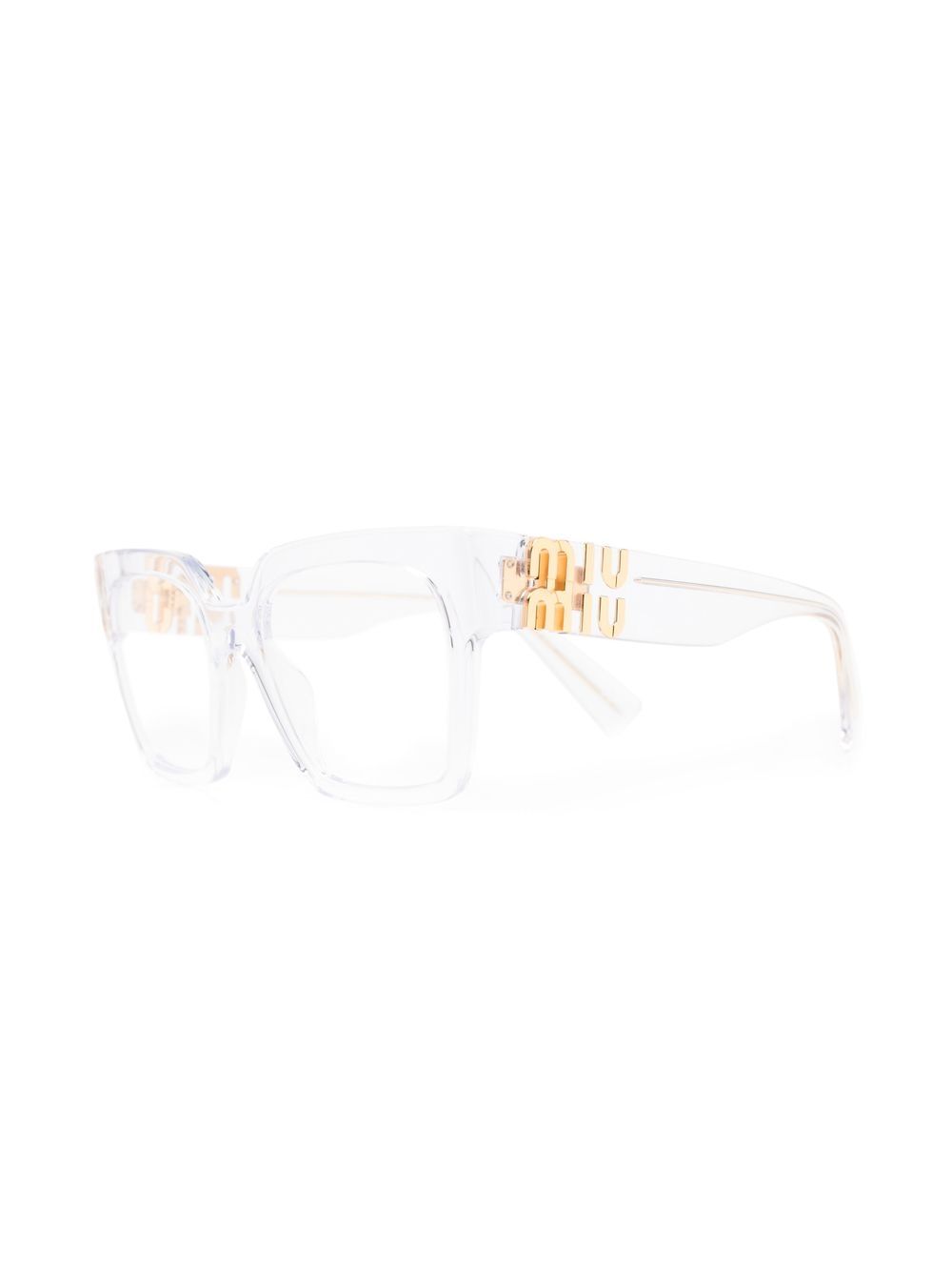 Miu Miu Eyewear logo-plaque transparent glasses