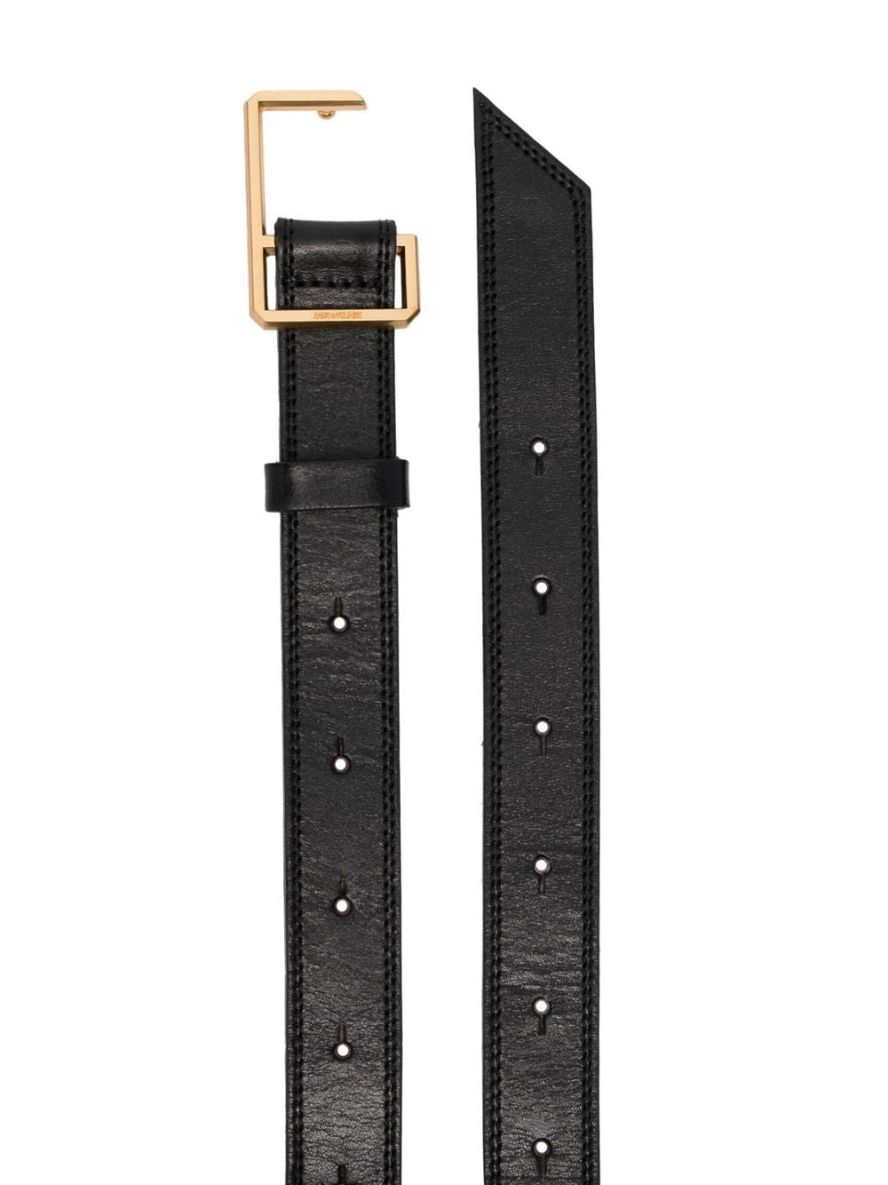 Zadig&Voltaire engraved-logo buckle leather belt