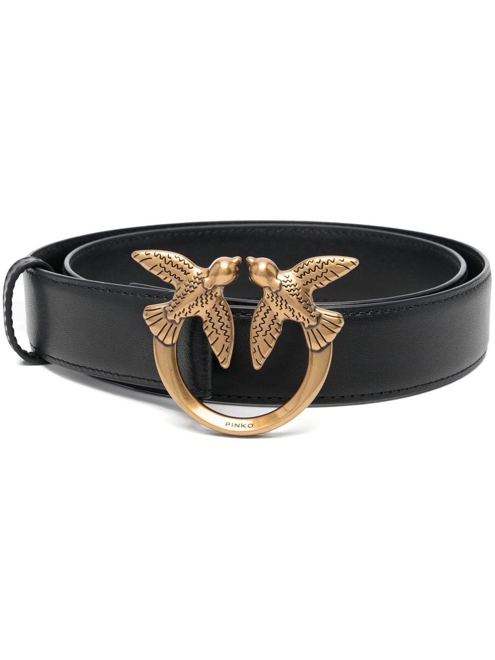 PINKO Love Berry logo-plaque leather belt