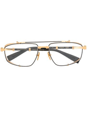 Balmain Eyewear two-tone pilot-frame glasses