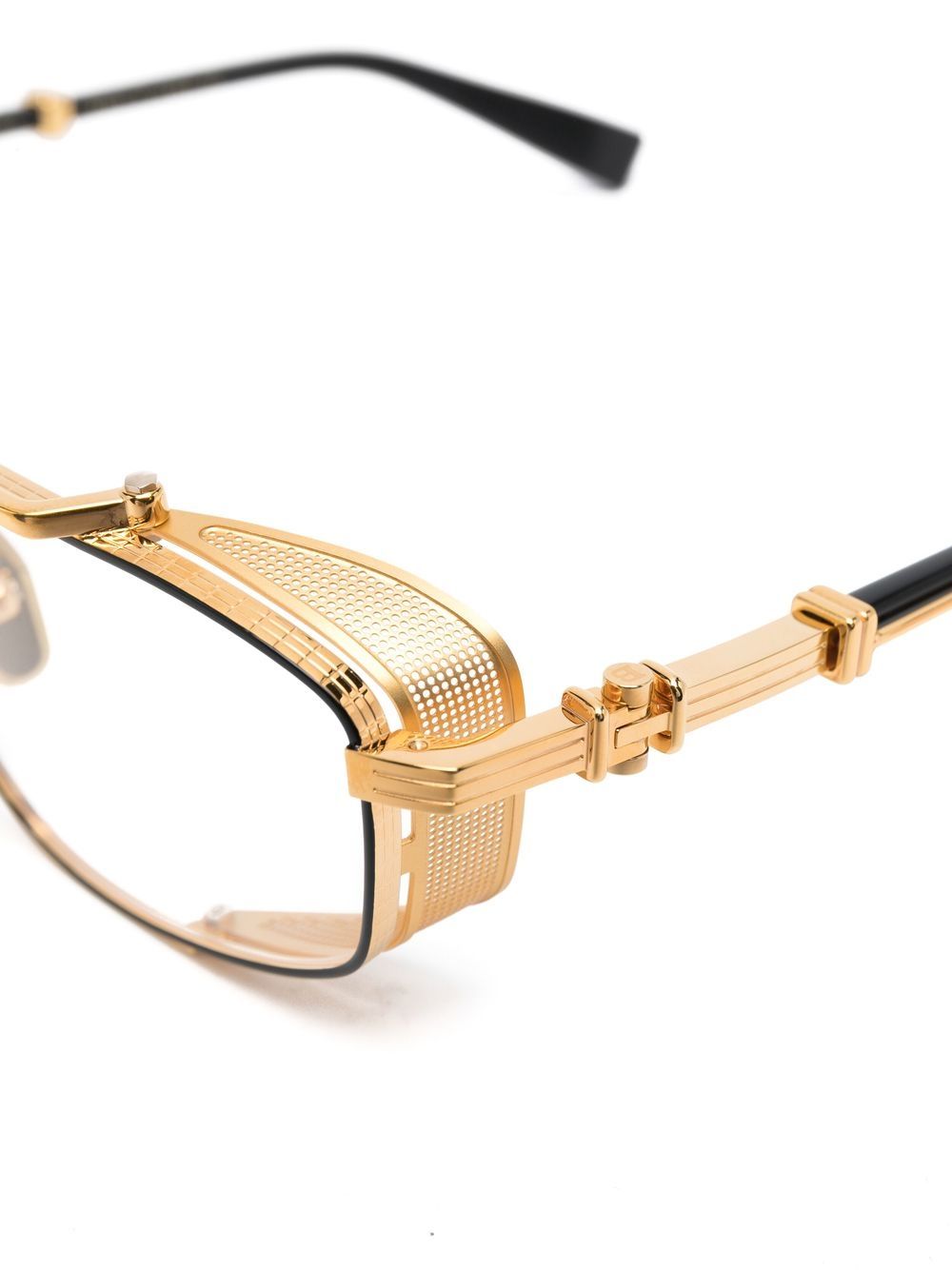 Balmain Eyewear two-tone pilot-frame glasses