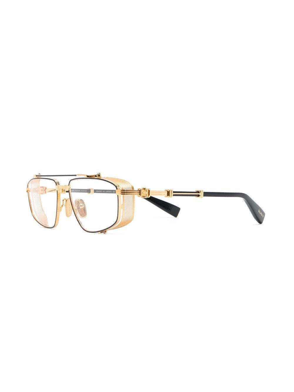 Balmain Eyewear two-tone pilot-frame glasses