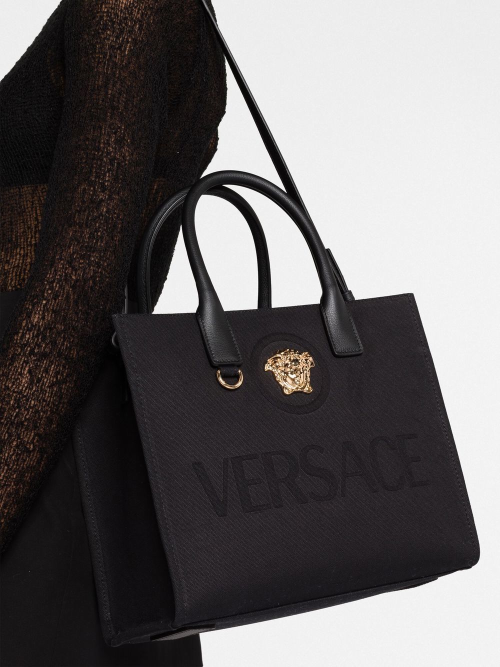 Versace petit sac cabas en toile La Medusa 