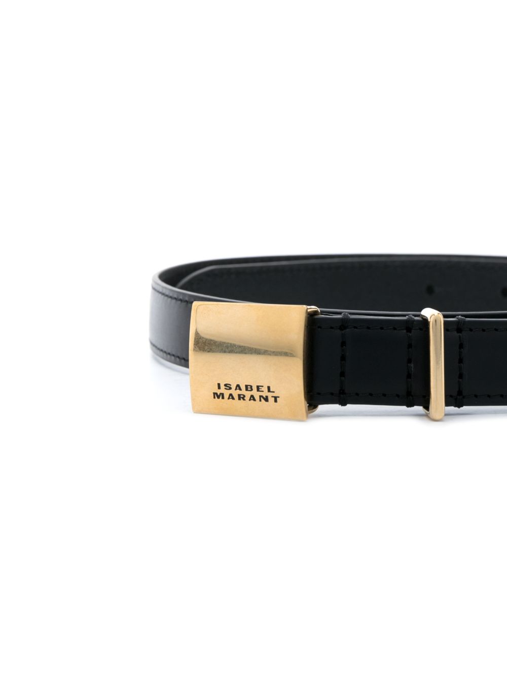 ISABEL MARANT Lowell engraved-buckle leather belt