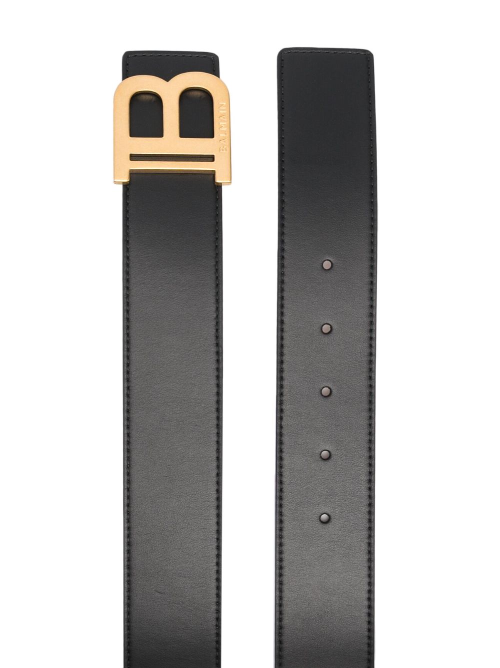 Balmain logo-plaque leather belt