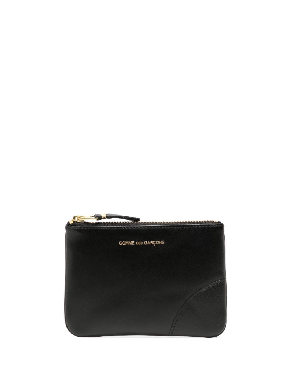 Comme Des Garçons Wallet logo-print top-zip leather wallet