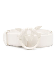 PINKO Love Birds-buckle leather belt