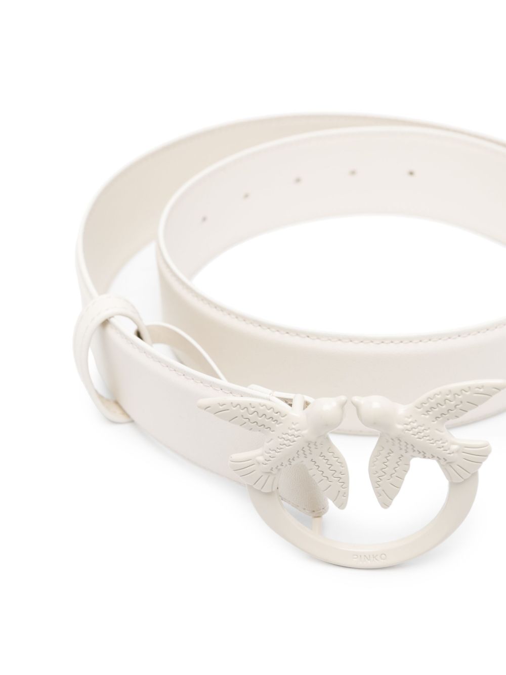 PINKO Love Birds-buckle leather belt