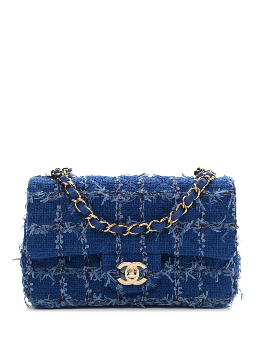 CHANEL Pre-Owned mini Classic Flap tweed shoulder bag