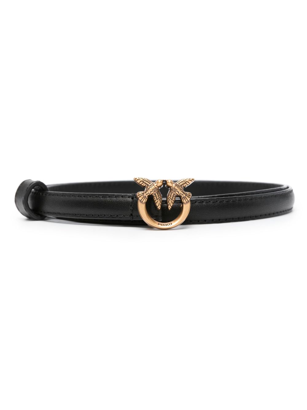 PINKO Love Birds-buckle leather belt