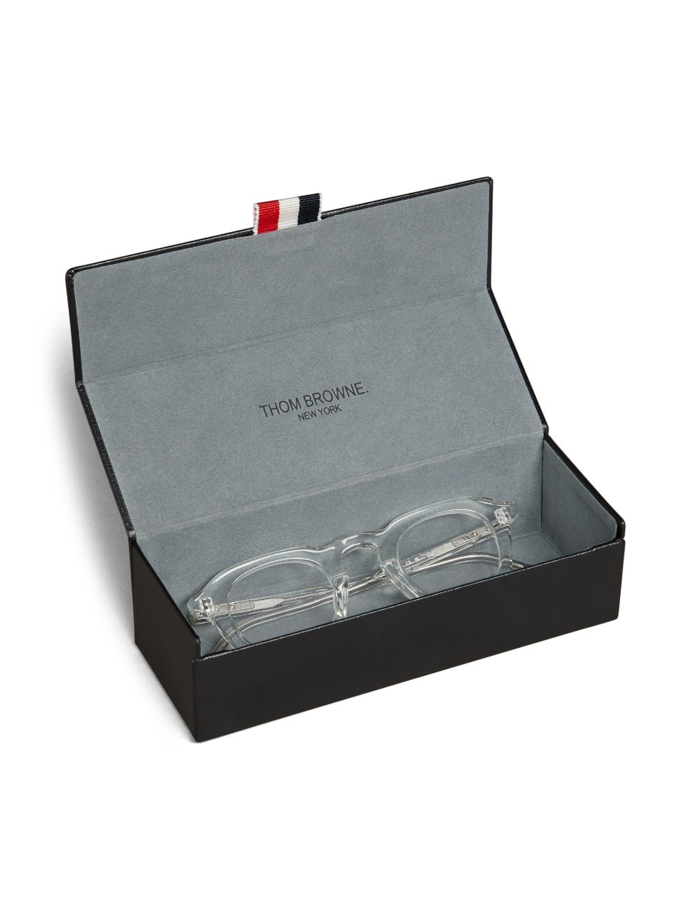 Lunettes transparentes à monture carrée de Thom Browne 