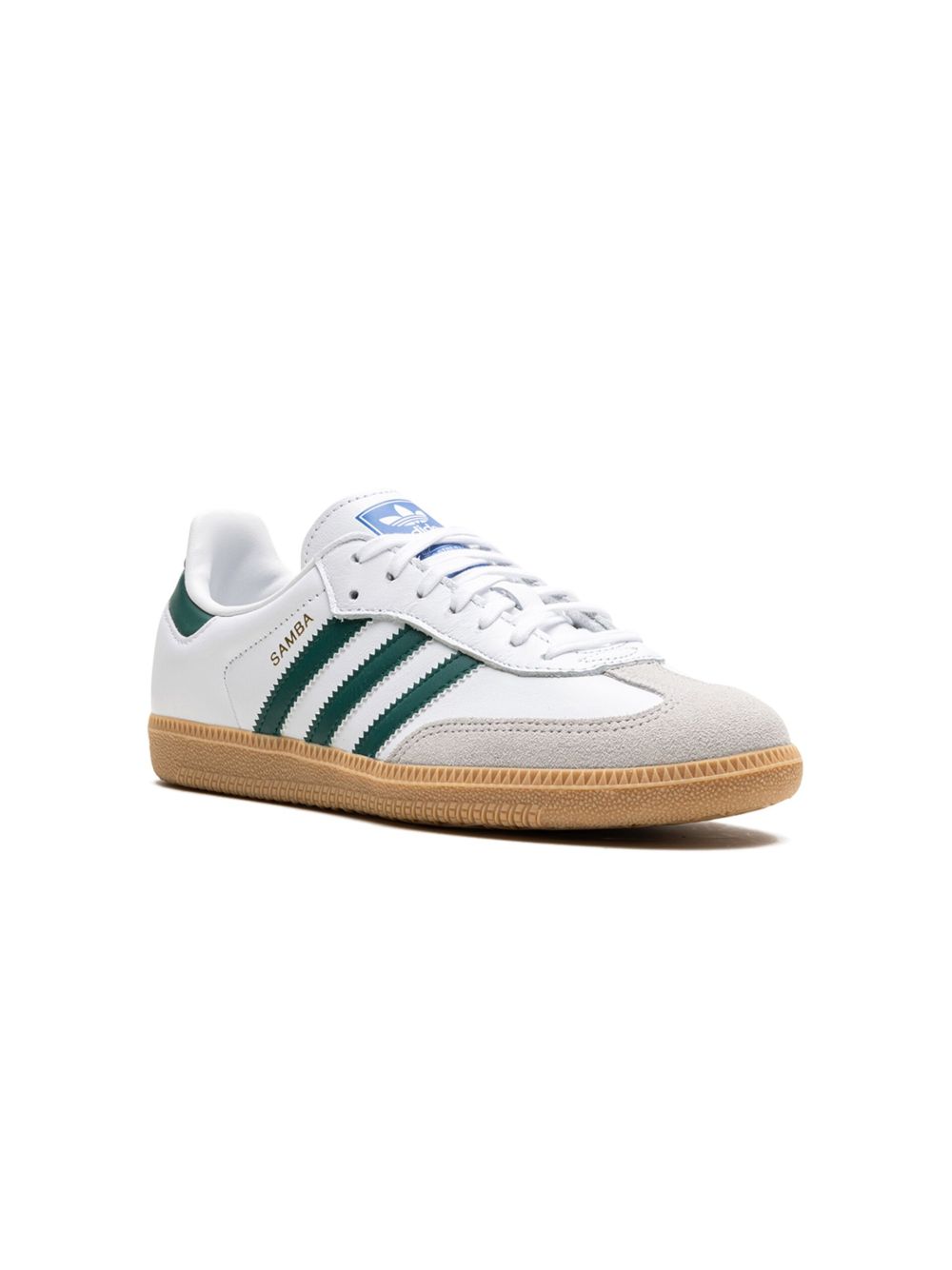 adidas Kids Samba OG "Cloud White/Collegiate Green/Gum" sneakers