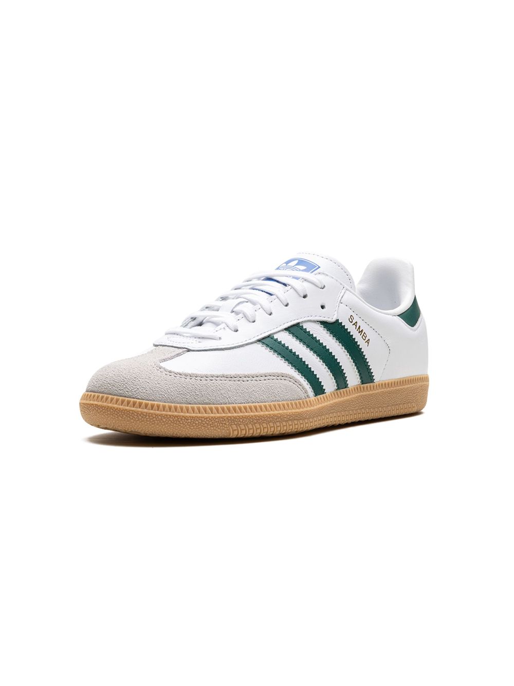 adidas Kids Samba OG "Cloud White/Collegiate Green/Gum" sneakers