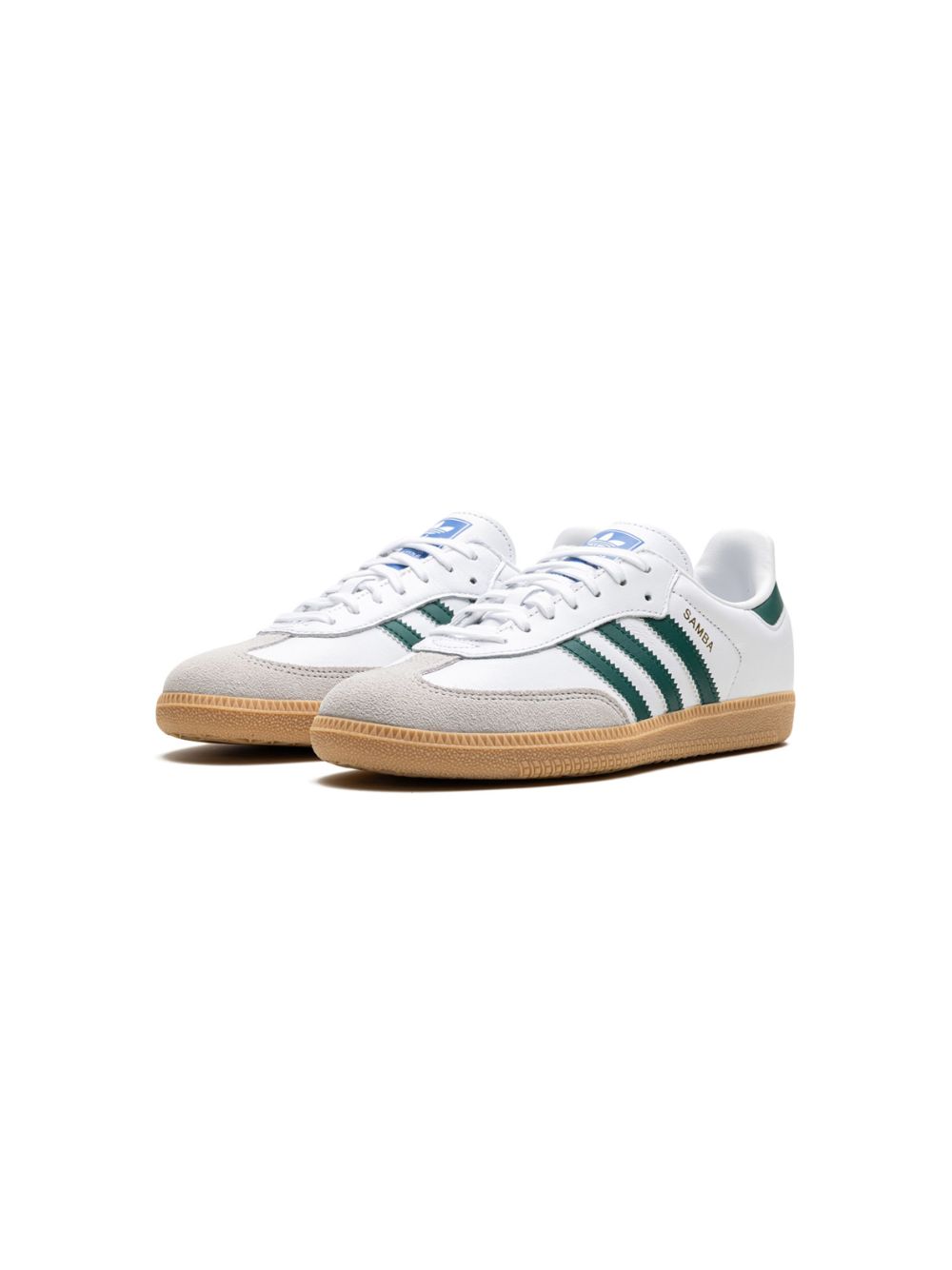 adidas Kids Samba OG "Cloud White/Collegiate Green/Gum" sneakers