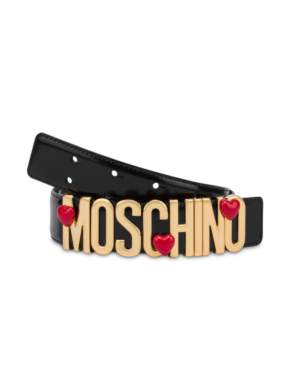 Moschino logo-lettering leather belt