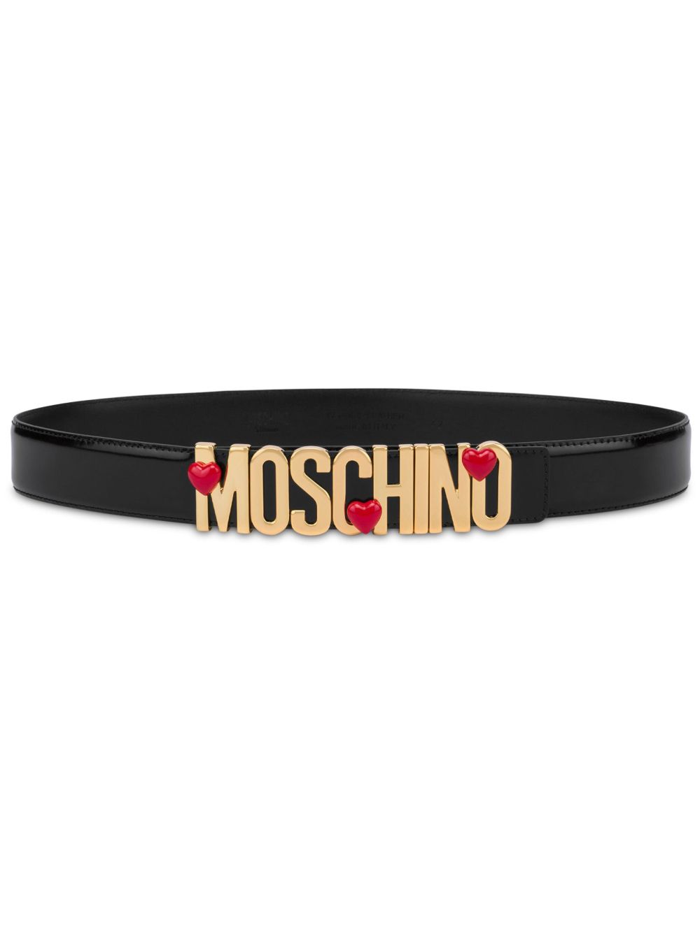 Moschino logo-lettering leather belt