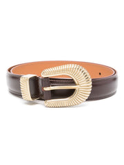 SANDRO engraved-detail leather belt