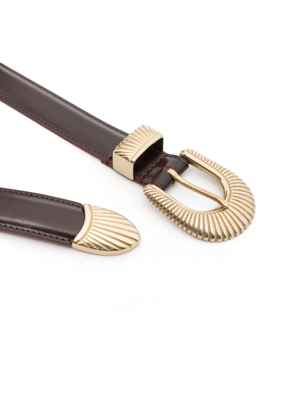 SANDRO engraved-detail leather belt