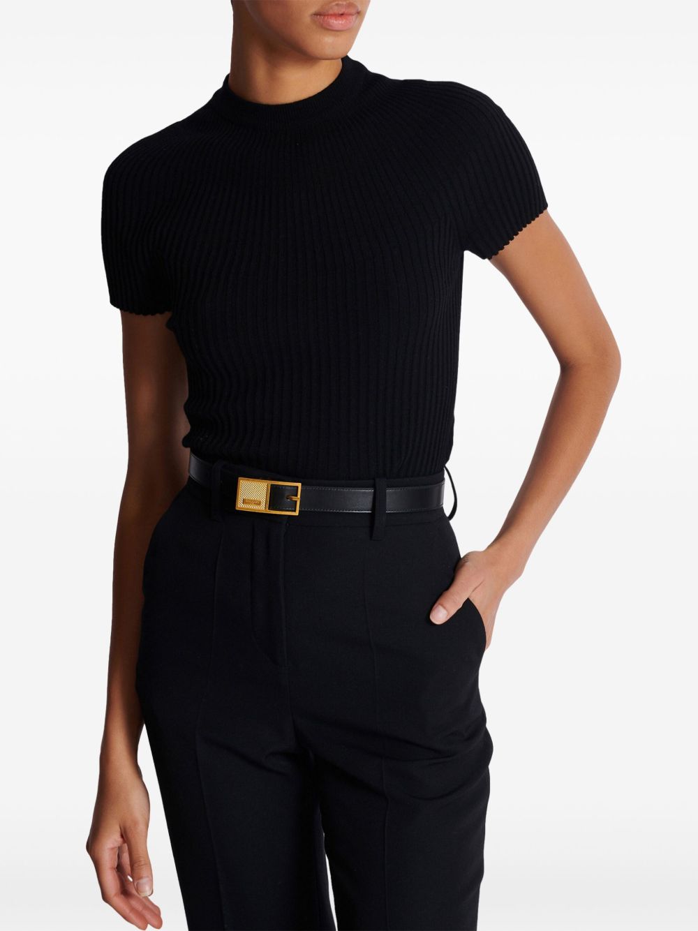 Balmain Thin Signature leather belt