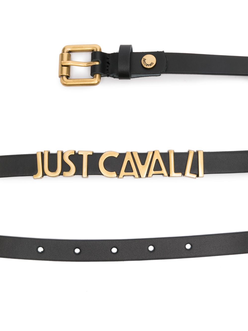 Just Cavalli logo-lettering leather belt