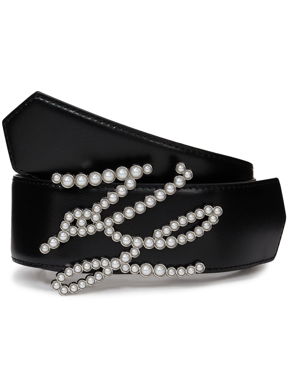 Karl Lagerfeld Autograph faux-pearl-buckle belt