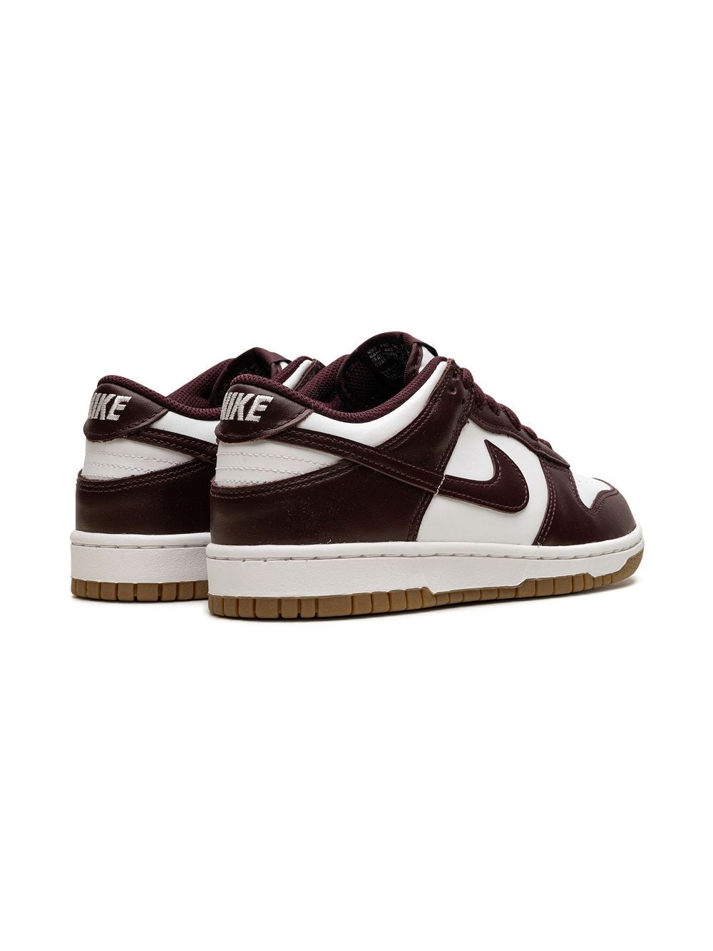 Nike Kids Dunk Low "White/Gum Light Brown/Burgundy Crush" sneakers