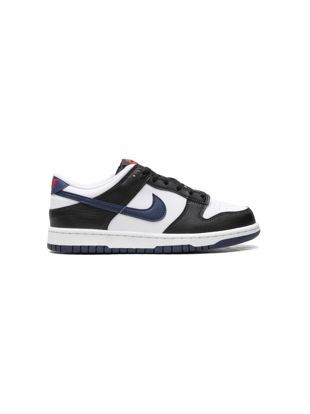 Nike Kids Dunk Low "Black/White/University Red/Midnight Navy" sneakers