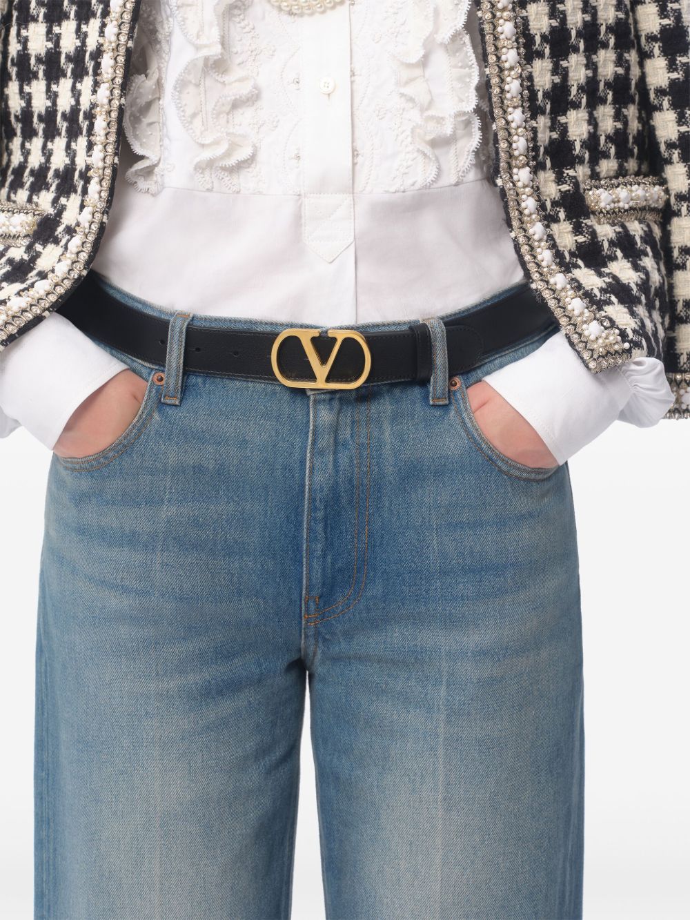 Ceinture en cuir Valentino Garavani 30 mm VLogo Signature 