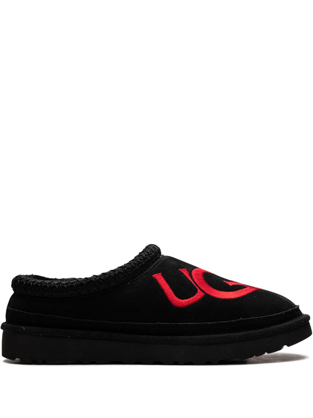 UGG Tasman Logo "Black/Samba Red" slippers