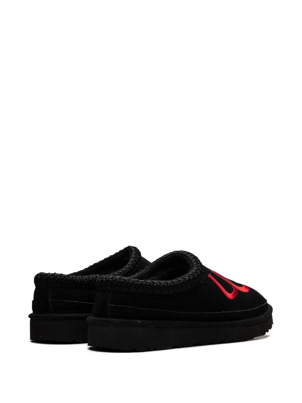 UGG Tasman Logo "Black/Samba Red" slippers