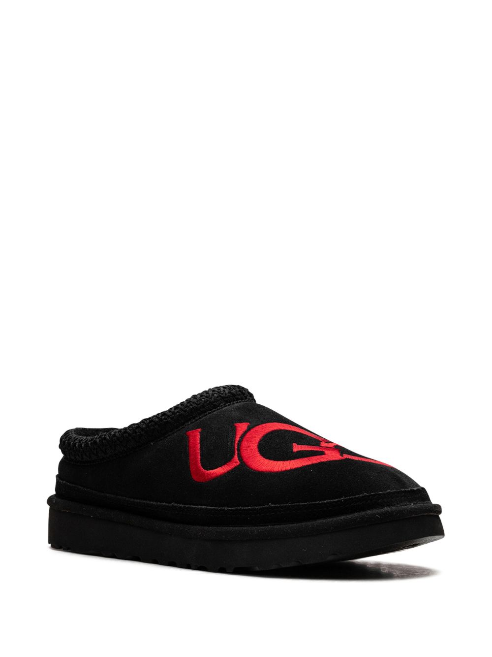 UGG Tasman Logo "Black/Samba Red" slippers